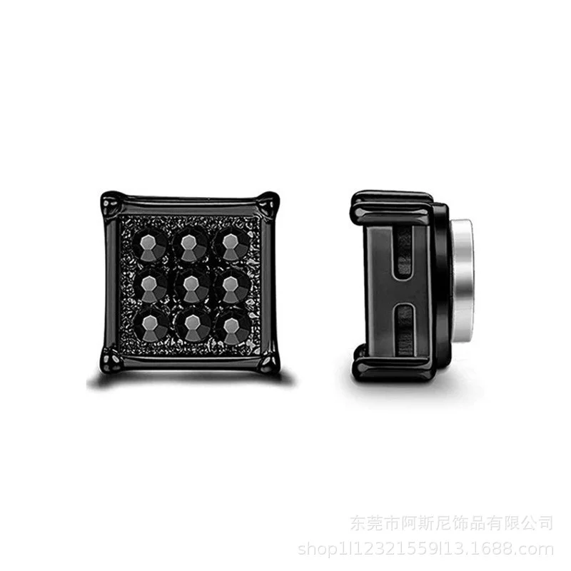 Magnetic Square Earring Black